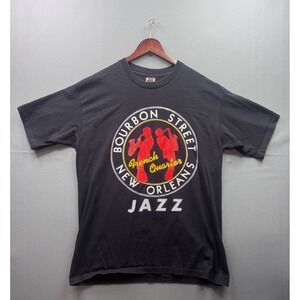 Holoubek Bourbon Street New Orleans Jazz Graphic T-Shirt Black Mens XL USA Made